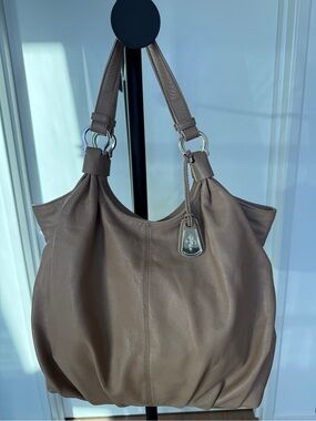 Cole Haan Beige Cornelia Jayne Bag - Slouchy Leather Hobo Tote
